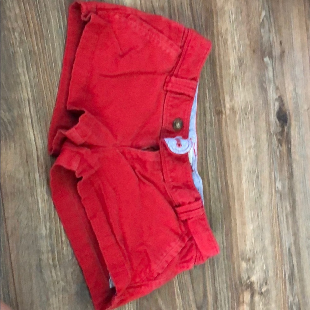 Red camel shorts size 5